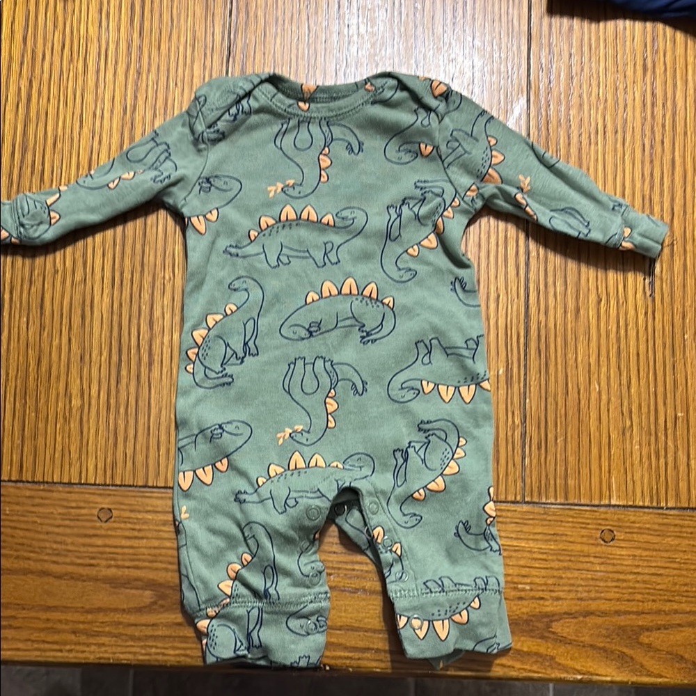 Dinosaur Print Green Kids One Piece